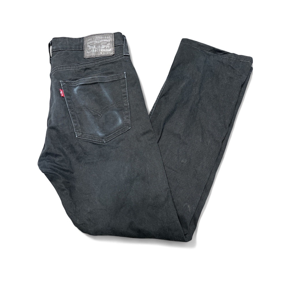 Levis 513 Mens Jeans 31x30 Slim Straight Black Denim Dark Wash Stretch Pockets